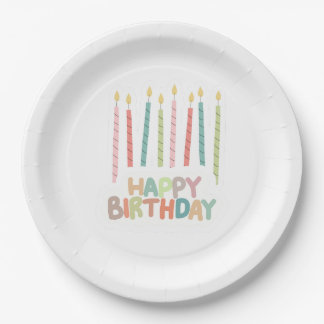 Alles Gute zum Geburtstag mit Kerzen auf Papptelle Pappteller