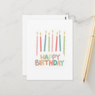 Alles Gute zum Geburtstag mit Kerzen auf Postkarte