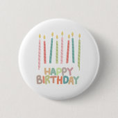 Alles Gute zum Geburtstag mit Kerzen Button (Vorderseite)
