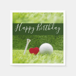 Alles Gute zum Geburtstag mit Liebe und Golfball Serviette