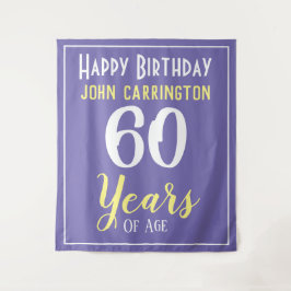 Alles Gute zum Geburtstag mit Name & Alter 60 Jahr Wandteppich