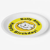 Alles Gute zum Geburtstag mit Namen Pappteller (Schrägansicht)