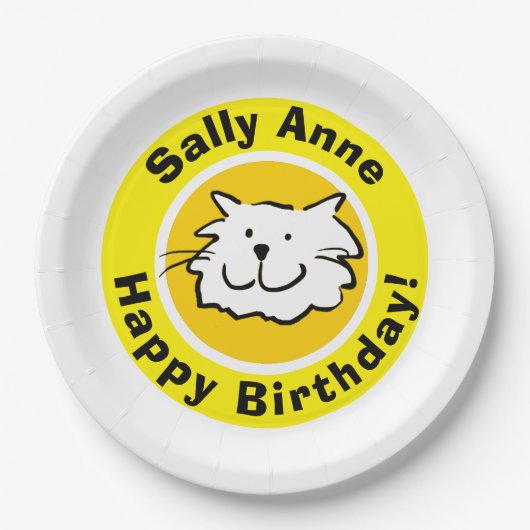 Alles Gute zum Geburtstag mit Namen Pappteller (Vorderseite)