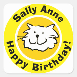 Alles Gute zum Geburtstag mit Namen Quadratischer Aufkleber