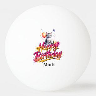 Alles Gute zum Geburtstag mit Namen Tischtennisball