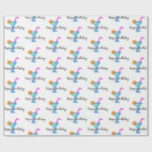 Alles Gute zum Geburtstag mit Neon Cocktail Geschenkpapier (Flach)