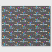 Alles Gute zum Geburtstag mit Neon Cocktail Geschenkpapier (Flach)