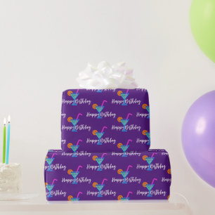 Alles Gute zum Geburtstag mit Neon Cocktail Geschenkpapier