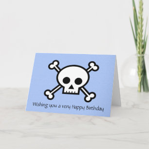 Alles Gute zum Geburtstag mit Piratenschädel und K Karte