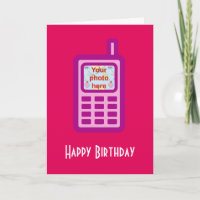 Alles Gute zum Geburtstag mit rosa Handy Foto hinz