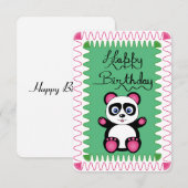 Alles Gute zum Geburtstag mit rosa Panda (Vorne/Hinten)