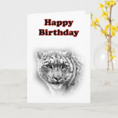 Alles Gute zum Geburtstag mit Tiger auf Karte (Gelbe Blume)