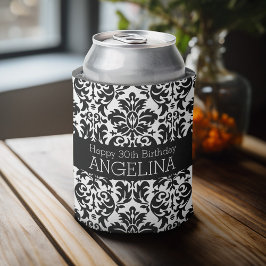 Alles Gute zum Geburtstag mit Trendy Black und Whi Dosenkühler