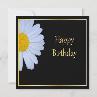 Alles Gute zum Geburtstag mit weißer Blume und sch Einladung