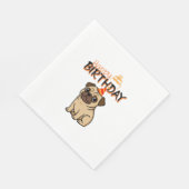 ALLES GUTE ZUM GEBURTSTAG MOPSHUND SERVIETTE (Ecke)