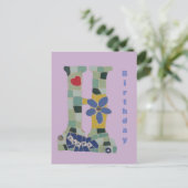 Alles Gute zum Geburtstag Mosaik Vertikale Kruste. Postkarte (Stehend Vorderseite)