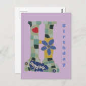 Alles Gute zum Geburtstag Mosaik Vertikale Kruste. Postkarte (Vorne/Hinten)