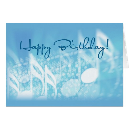 Alles Gute zum Geburtstag, Musik auf Blau Karte  Zazzle