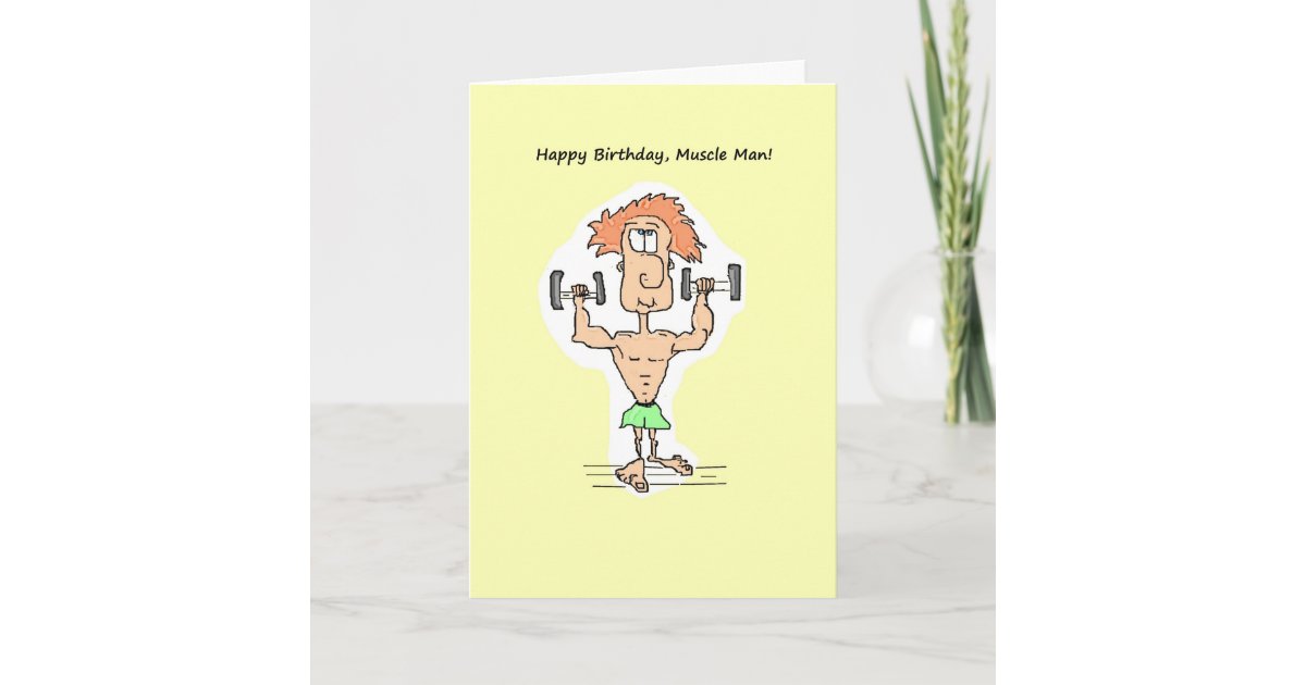Alles Gute zum Geburtstag, MuskelMannKarte Karte Zazzle.de