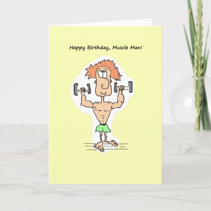 Alles Gute zum Geburtstag, MuskelMannKarte Karte Zazzle.de