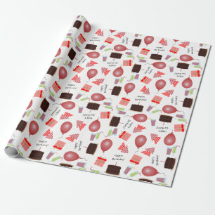 Alles Gute zum Geburtstag Muster in roter Verpacku Geschenkpapier