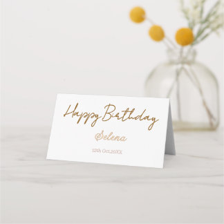 Alles Gute zum Geburtstag Name Datum braun lila pa Platzkarte