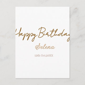 Alles Gute zum Geburtstag Name Datum braun lila pa Postkarte