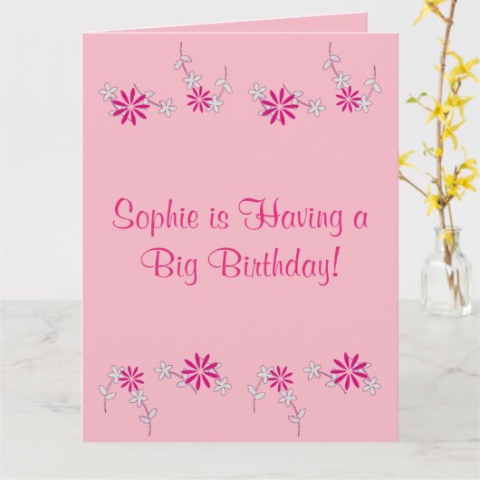 Alles Gute zum Geburtstag! (Name) Karte (Gelbe Blume)