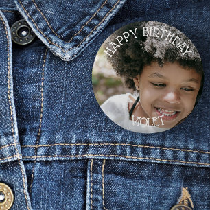Alles Gute zum Geburtstag Name und Foto-Abzeichen/ Button