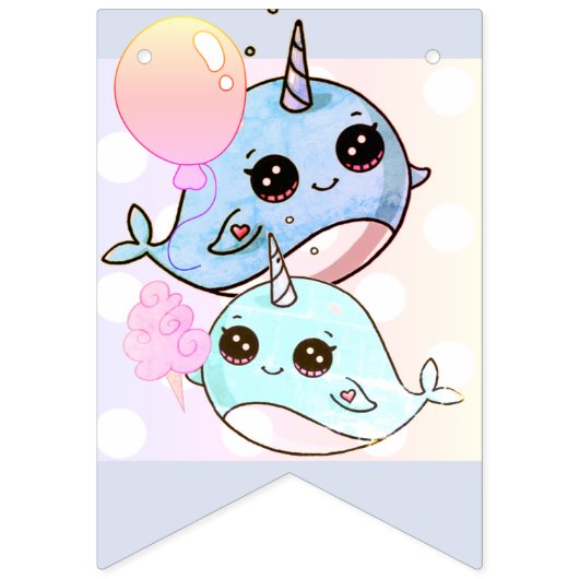 Alles Gute zum Geburtstag Narwhal Wimpelkette (Erste Fahne)