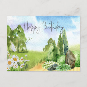 Alles Gute zum Geburtstag Natur Landschaft und Gän Postkarte