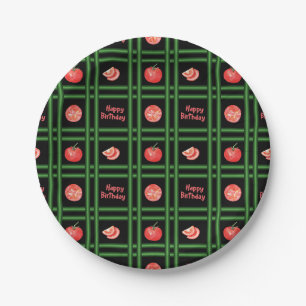 Alles Gute zum Geburtstag - Neues Tomatenmuster Pappteller