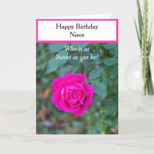 Alles Gute zum Geburtstag Nichte Helle rosa Rose C Karte
