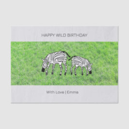 Alles Gute zum Geburtstag, Niedlich und Happy Zebr Seidenpapier