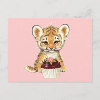 Alles Gute zum Geburtstag - Niedlicher Tiger mit C Postkarte