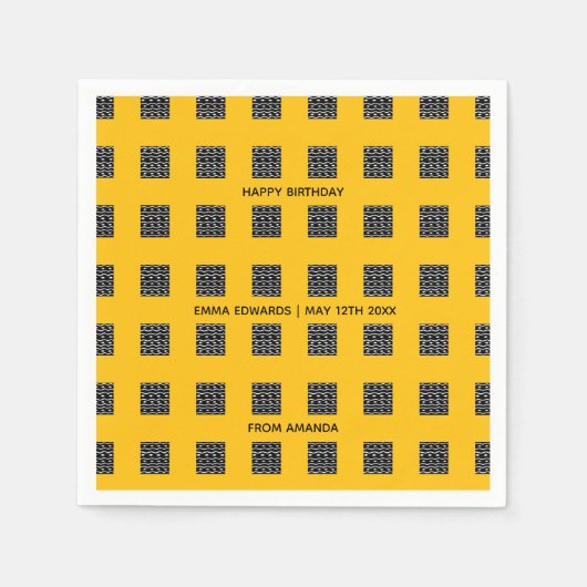 Alles Gute zum Geburtstag, Niedliches ethnisches M Serviette (Vorderseite)