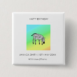 Alles Gute zum Geburtstag, Niedliches Kenyan Zebra Button