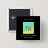 Alles Gute zum Geburtstag, Niedliches Kenyan Zebra Button (Vorne & Hinten)