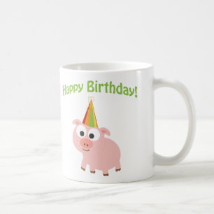 Alles Gute zum Geburtstag! Niedliches Schwein Kaffeetasse
