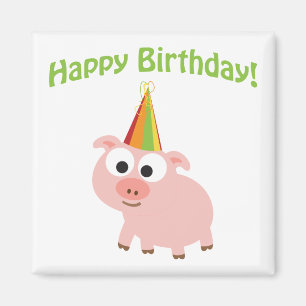 Alles Gute zum Geburtstag! Niedliches Schwein Magnet