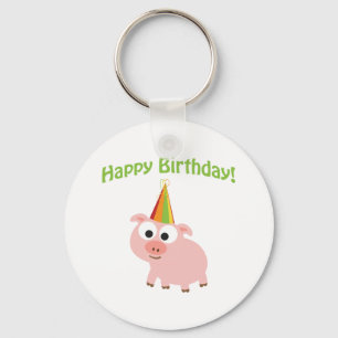 Alles Gute zum Geburtstag! Niedliches Schwein Schlüsselanhänger