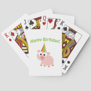Alles Gute zum Geburtstag! Niedliches Schwein Spielkarten