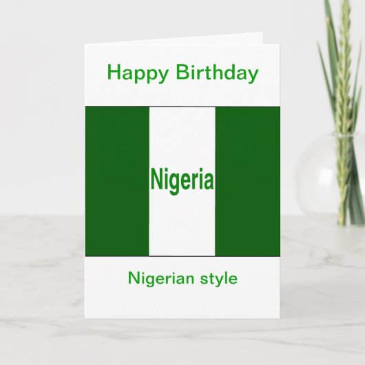 Alles Gute zum Geburtstag Nigeria Karte (Vorderseite)