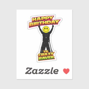 Alles Gute zum Geburtstag Old Skool Raver Lustiger Aufkleber