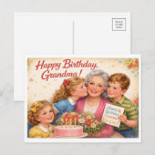 Alles Gute zum Geburtstag Oma Postkarte (Vorne/Hinten)