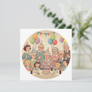 Alles Gute zum Geburtstag Oma Vintage-Design Einladung
