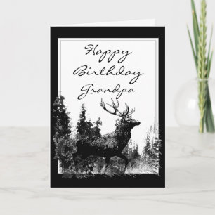 Alles Gute zum Geburtstag Opa Vintage Hirsch, Tier Karte