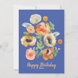 Alles Gute zum Geburtstag Orange Frühlingsblumen Feiertagskarte