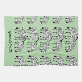 Alles Gute zum Geburtstag, Orange, Kenyan Zebras P Geschirrtuch