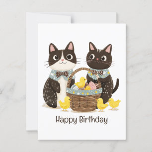 Alles Gute zum Geburtstag Ostern Katzen Osterkorb Postkarte
